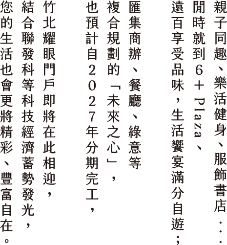聚焦科技時代 在這能量滿載｜聯發科TOD積極成型、慧榮、瑞昱總部陸續座落，加上藥華醫藥、TBMC等生醫共襄盛舉，皆全面簇擁竹北高鐵特區雄厚發展，「日出宏道」在優住之際，仍為您鎖定地段動能，因為擁有強勢的價值後盾，才能真正愜意如常。